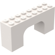 Lego kostka (kostička) most oblouk 2x8x3, bílá (474301)